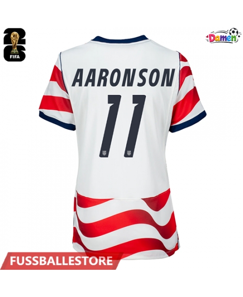 Günstige Vereinigte Staaten Brenden Aaronson #11 Heimtrikot Damen WM 2026 Kurzarm